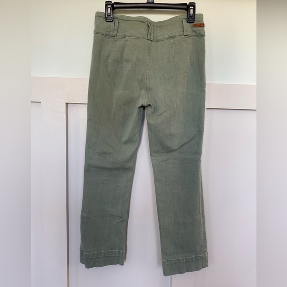 Pilcro high rise flare pants women’s size 27 green distressed wide leg stretchy - Picture 3 of 10